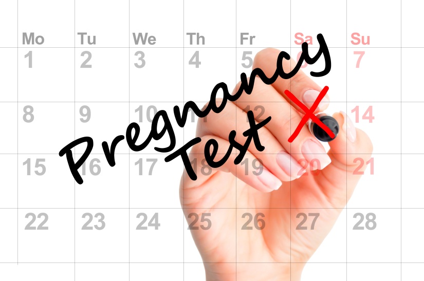 Pregnancy test due date on calendar